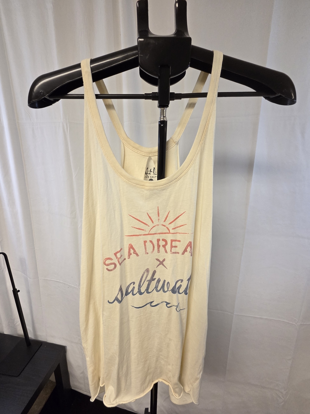 Salt Life Cream Women’s Swim Coverup Tank with Red & Blue Graphic